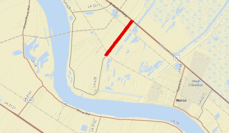Destrehan Drivers Encounter Multiple Road Closures with Jonathan Street Closed Indefinitely and LA 628 Under Construction