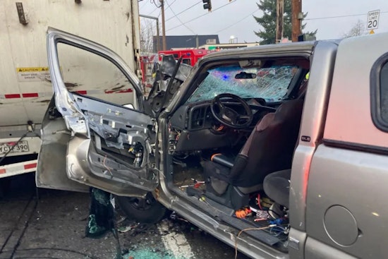 Driver Critically Injured After Pickup Collides with Garbage Truck in North Portland