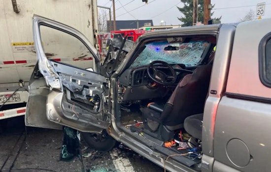Driver Critically Injured After Pickup Collides with Garbage Truck in North Portland