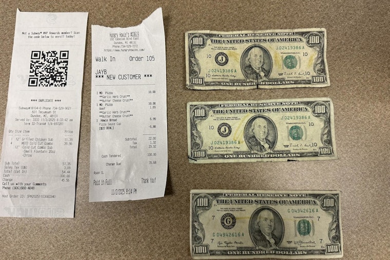 Dundee Police Warn of Counterfeit $100 Bills Circulating in Southeast Michigan Fast-Food Outlets
