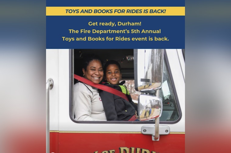 Durham Fire Department’s "Toys and Books for Rides" Event Returns at Durham Central Park