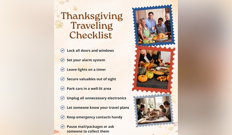 Durham Police Offer Travel Safety Tips to Residents for Thanksgiving Holiday