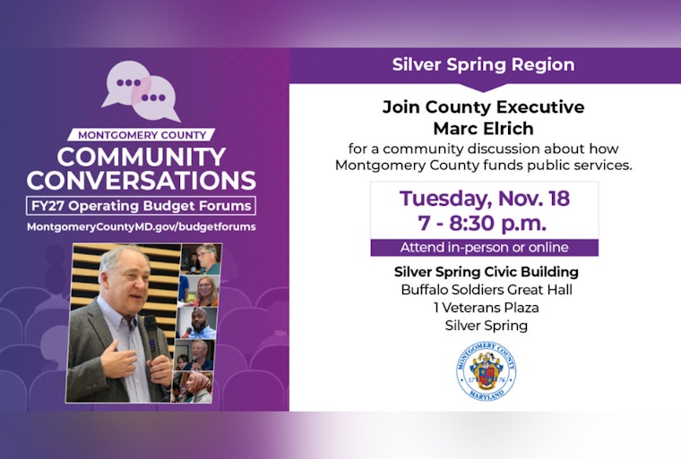 Final "Community Conversations" Event in Silver Spring to Shape Montgomery County's FY27 Budget