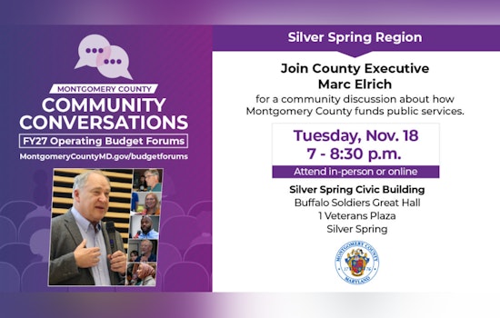 Final "Community Conversations" Event in Silver Spring to Shape Montgomery County's FY27 Budget