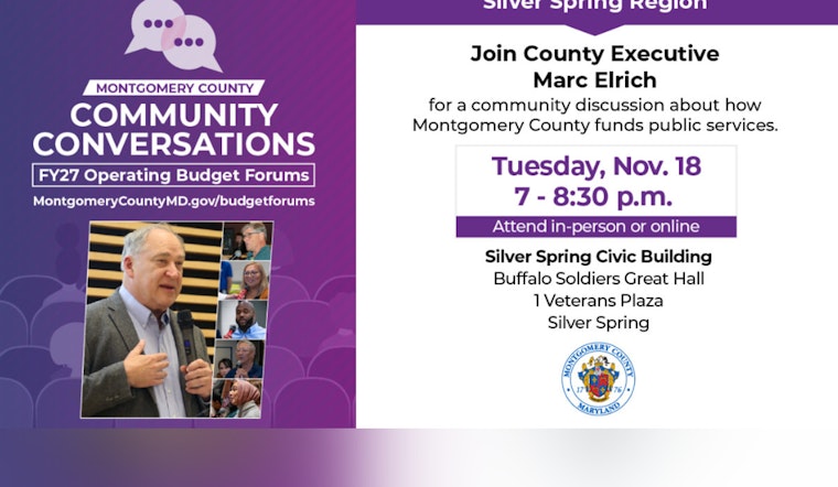 Final "Community Conversations" Event in Silver Spring to Shape Montgomery County's FY27 Budget