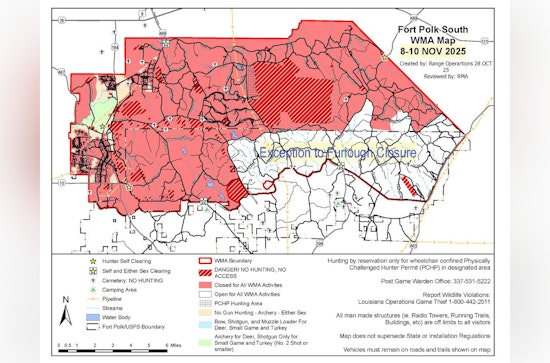 Fort Polk-Vernon Wildlife Management Area Partially Reopens During Federal Shutdown
