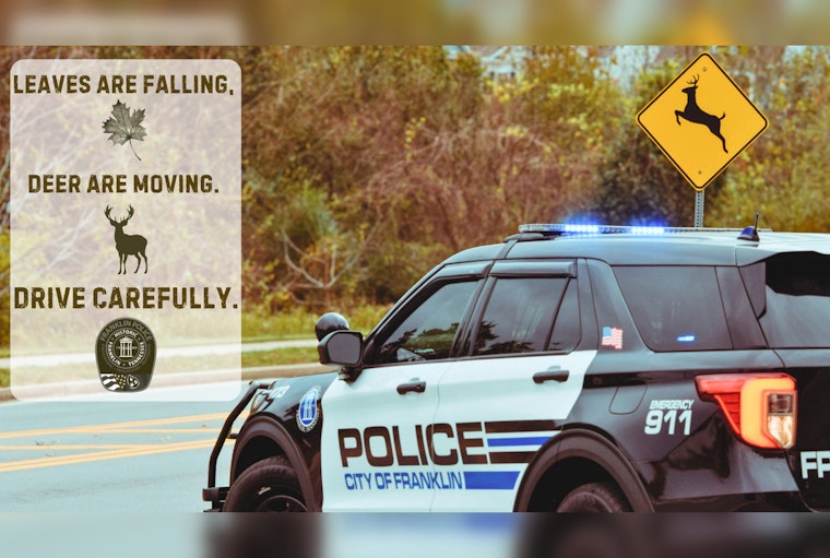 Franklin Police Department Warns of Rising Deer-Related Traffic Accidents During Mating Season