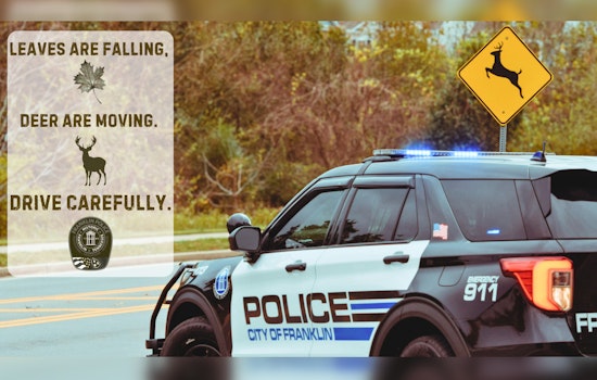 Franklin Police Department Warns of Rising Deer-Related Traffic Accidents During Mating Season