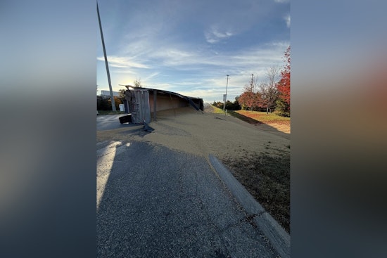 Grain Hauler Overturns and Spills Cargo on U.S. 23 Ramp in Monroe County, No Injuries Reported