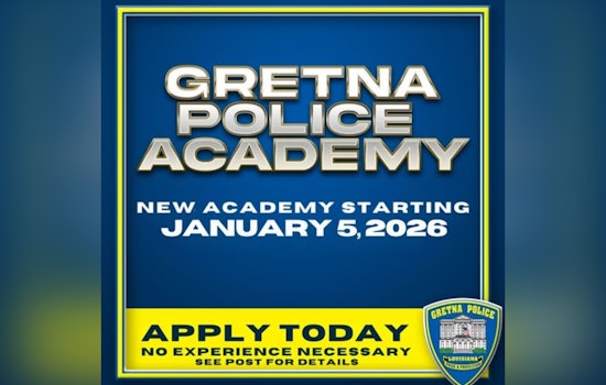 Gretna Police Department Announces Upcoming Police Academy Class, Seeks Enthusiastic Recruits