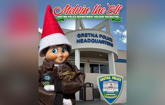 Gretna Police Department Enlists Christmas Elf "Melvin" to Recruit New Officers in Unique Seasonal Campaign