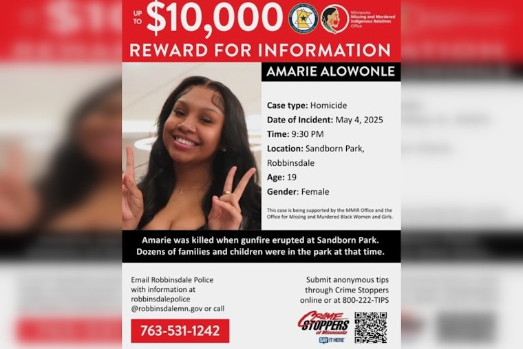 Hennepin County Sheriff's Office Offers $10,000 Reward for Information on Robbinsdale Park Shooting Death of Amarie Alowonle