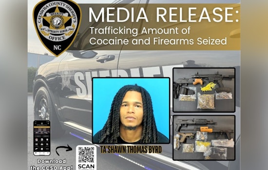 Hickory Man Charged with Trafficking Cocaine and Illegal Firearms Possession Following Catawba County Traffic Stop