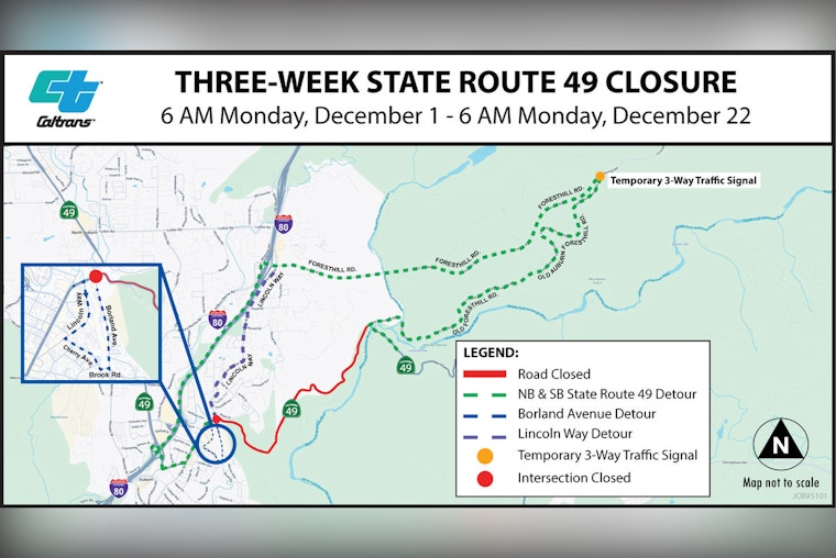 Highway 49 Canyon Shutdown To Squeeze Auburn Drivers For Three Weeks