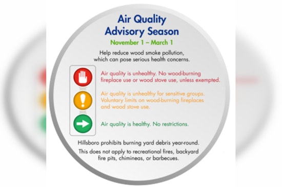 Hillsboro, Cornelius, and Washington County Announce Air Quality Advisory Season to Combat PM 2.5 Emissions
