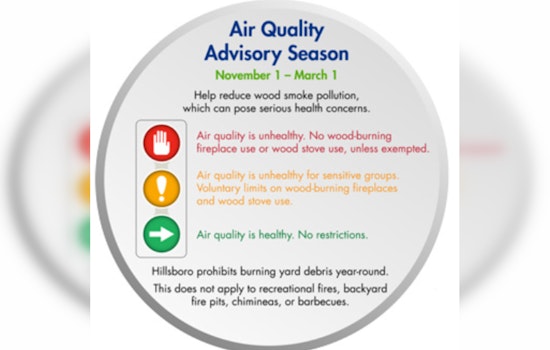 Hillsboro, Cornelius, and Washington County Announce Air Quality Advisory Season to Combat PM 2.5 Emissions