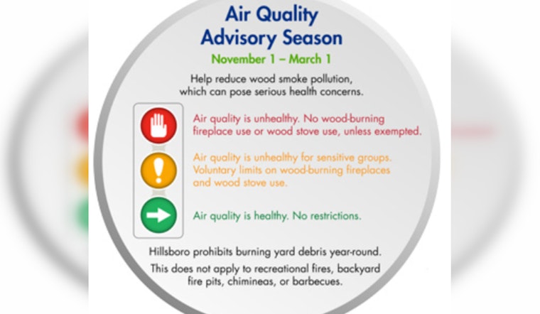 Hillsboro, Cornelius, and Washington County Announce Air Quality Advisory Season to Combat PM 2.5 Emissions