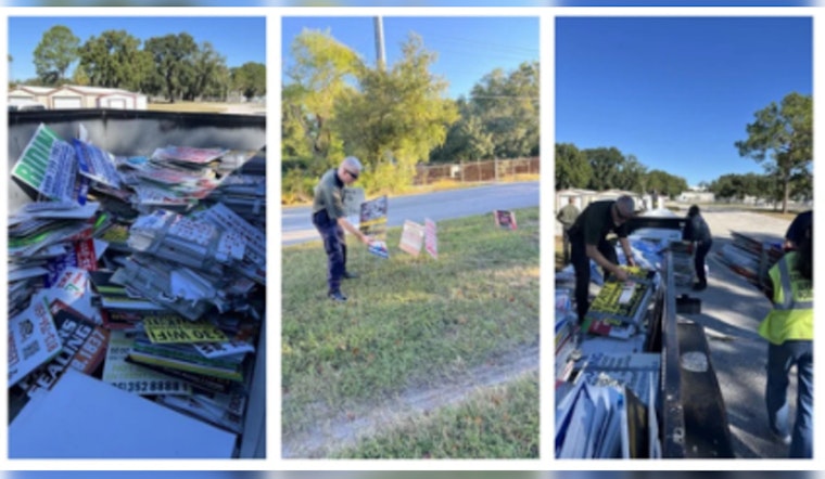 Hillsborough County Rallies to Recycle Roadway Clutter into Energy on Sign Off Day Tampa Bay