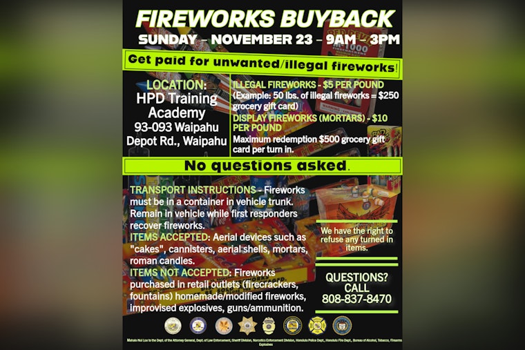 Honolulu Aims to Curb Illegal Fireworks with No-Questions-Asked Buyback Event