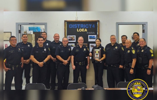 Honolulu Police Honor Officer Ashley Lacomette as District 4's Employee of the Quarter for Exemplary Service on O‘ahu's Windward Side