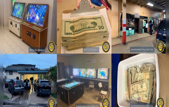 Honolulu Police Seize Gambling Machines and Cash in Waialua and Pearl City Raids, Multiple Arrests Made