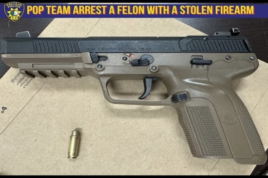 Vallejo Police Seize Stolen Loaded Firearm; Convicted Felon Arrested on Multiple Charges