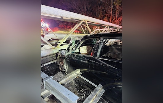 Impaired Driver Triggers Freeway Sign Collapse on I-77 in Charlotte, Injuring Two
