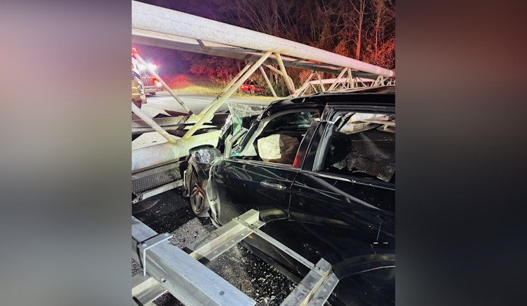 Impaired Driver Triggers Freeway Sign Collapse on I-77 in Charlotte, Injuring Two