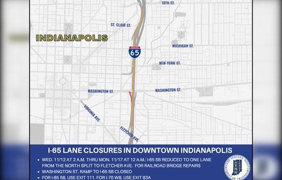 Indianapolis Commuters Brace for I-65 Lane Closures Due to Urgent Railroad Bridge Repairs