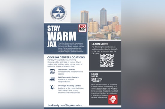 Jacksonville Expands Warming Centers and Offers Free Rides Amid Winter Chill