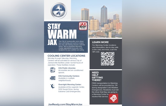 Jacksonville Expands Warming Centers and Offers Free Rides Amid Winter Chill
