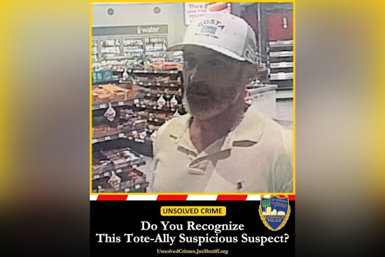 Jacksonville Sheriff's Office Seeks Tips on "Tote-ally Suspicious" Thief in Early Morning Gas Station Heist