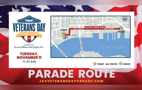 Jacksonville to Salute Heroes with Annual Veterans Day Parade Featuring Local Dignitaries and Festive Floats