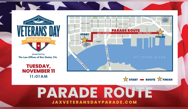 Jacksonville to Salute Heroes with Annual Veterans Day Parade Featuring Local Dignitaries and Festive Floats