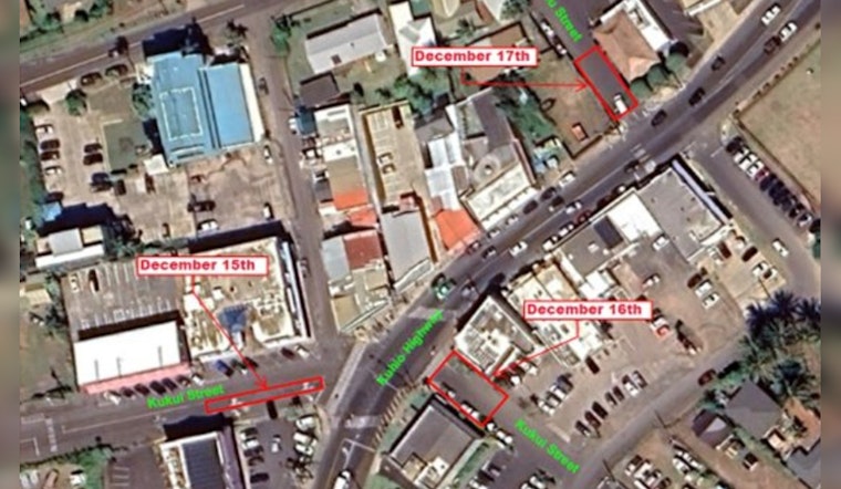 Kapa‘a Braces for Traffic Disruptions as Road and Lane Closures Announced for Mid-December