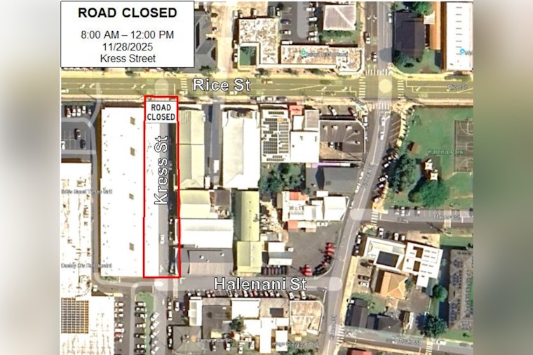 Līhu‘e Alert: Kress Street to Close for Maintenance on November 28, Plan Alternate Routes