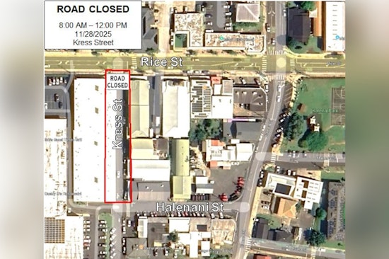 Līhu‘e Alert: Kress Street to Close for Maintenance on November 28, Plan Alternate Routes