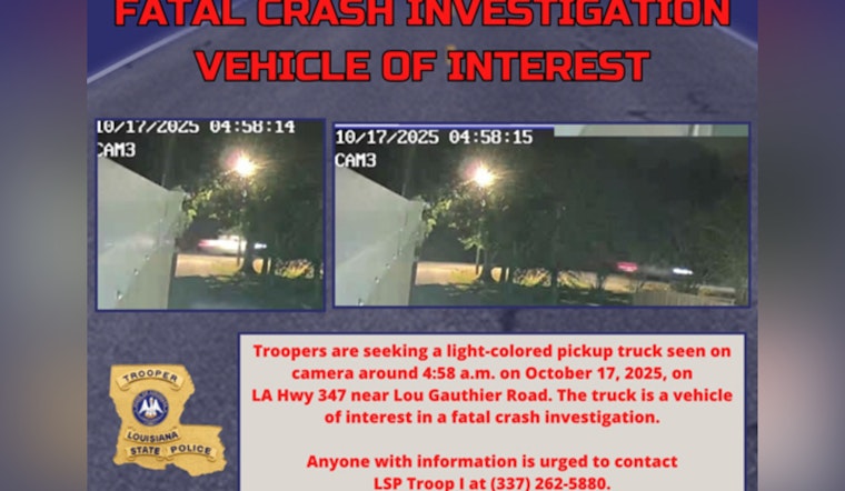 Louisiana State Police Seek Witnesses to Fatal Highway 347 Crash Involving 18-Wheeler