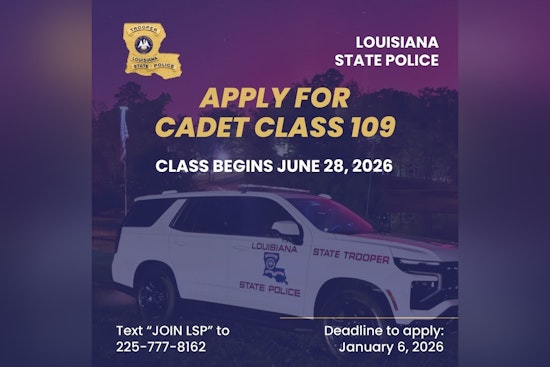Louisiana State Police Seeks New Troopers, Applications Open for 109th Cadet Class Ahead of January 2026 Deadline