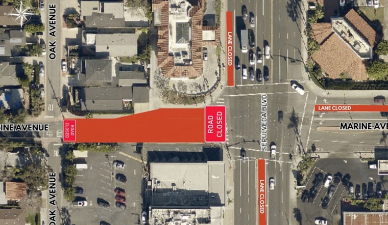 Manhattan Beach Advises of Road Closure at Marine Ave and Sepulveda Blvd for Water Line Repairs