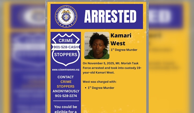 Memphis Police Arrest 19-Year-Old Kamari West, Charged with 1st Degree Murder in Horn Lake Road Shooting