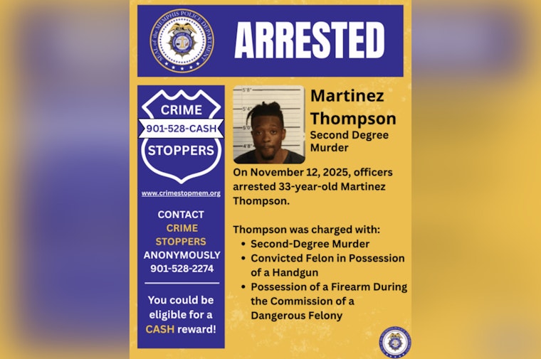 Memphis Suspect Martinez Thompson Arrested on Charges Including Second-Degree Murder