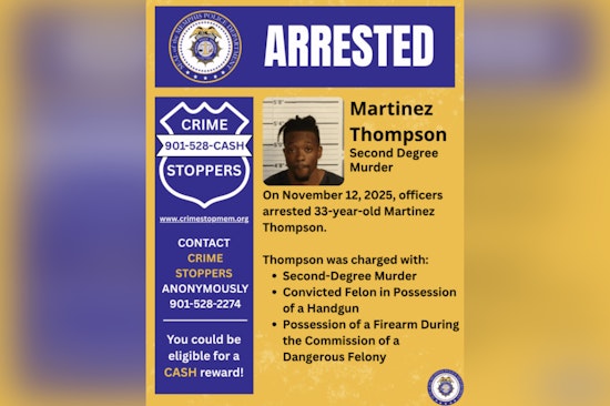 Memphis Suspect Martinez Thompson Arrested on Charges Including Second-Degree Murder