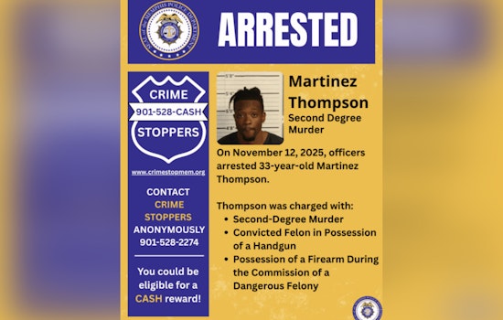 Memphis Suspect Martinez Thompson Arrested on Charges Including Second-Degree Murder