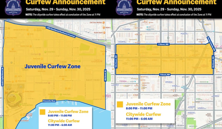 Metropolitan Police Department Enforces New Juvenile Curfew Zones in Washington, D.C.'s Navy Yard and U Street Corridor