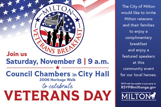 Milton Honors Veterans with Complimentary Breakfast Event at City Hall