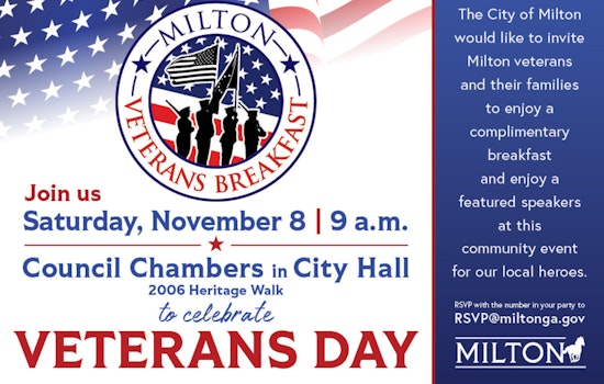 Milton Honors Veterans with Complimentary Breakfast Event at City Hall