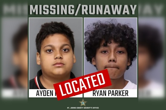 Missing Brothers Found Safe in St. Johns County, Community and Sheriff's Office Celebrate Positive Outcome