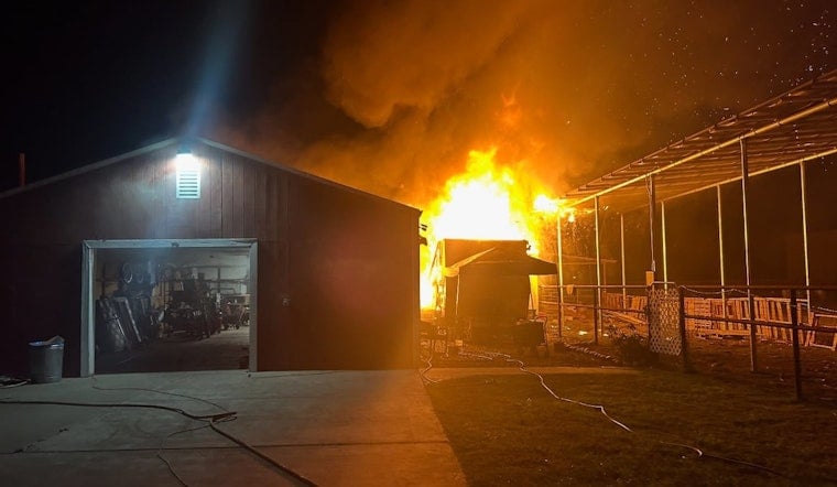 Modesto Firefighters Quickly Extinguish RV and Barn Blaze on Wilkins Avenue, No Injuries Reported