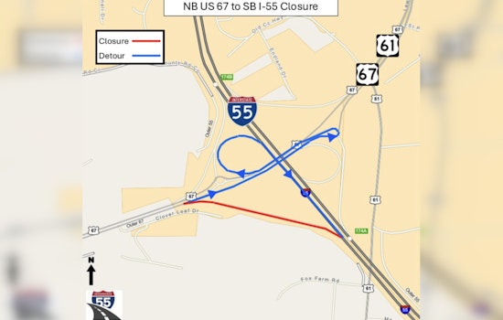 MoDOT Announces I-55 Southbound Ramp Closure for Bridge Maintenance as Commuters Advised to Plan Detours Starting November 10